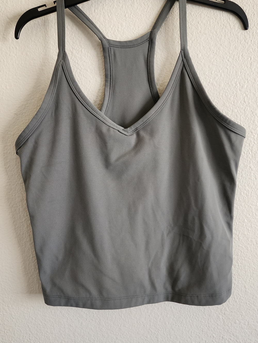CRZ YOGA Butterluxe V-Neck Racerback Athletic Tank Top Slate Gray
